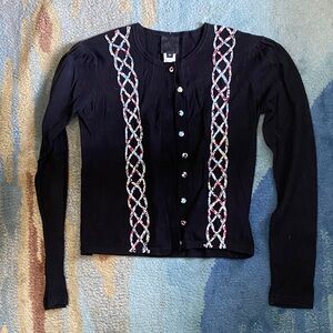 James Coviello for Anna Sui Black Knit Top